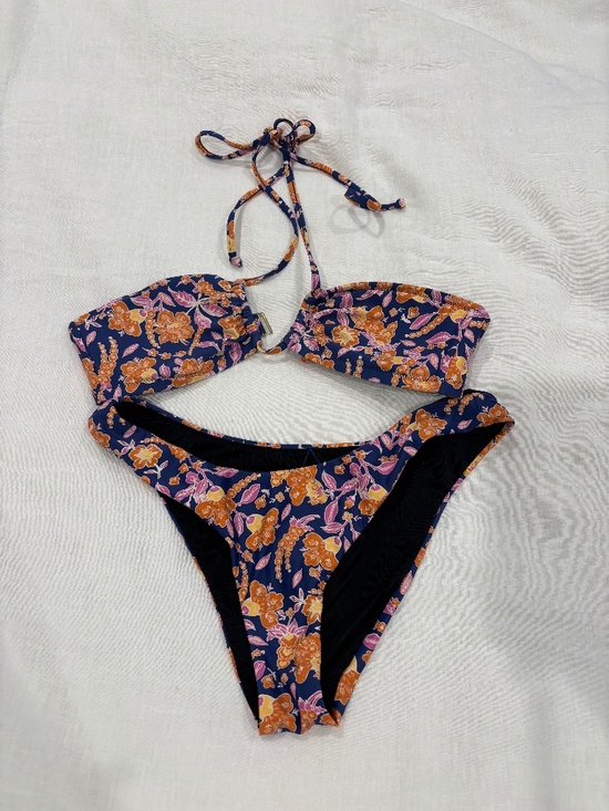 J. Crew Other - NWOT J.Crew Re-Imagined Floral Bandeau Bikini Set Size Small